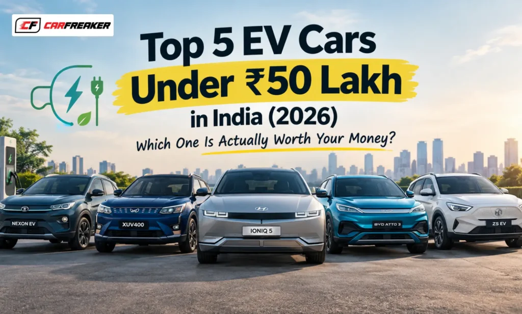 EV cars under 50 lakh in India lineup 2026